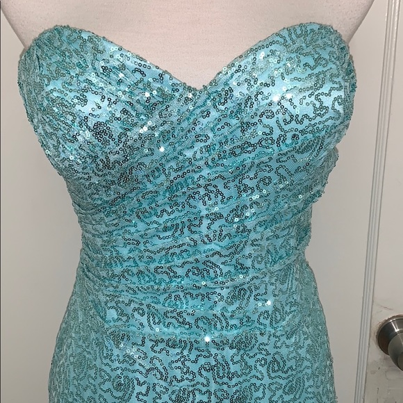 Sparkly Strapless Evening Gown - Picture 2 of 5